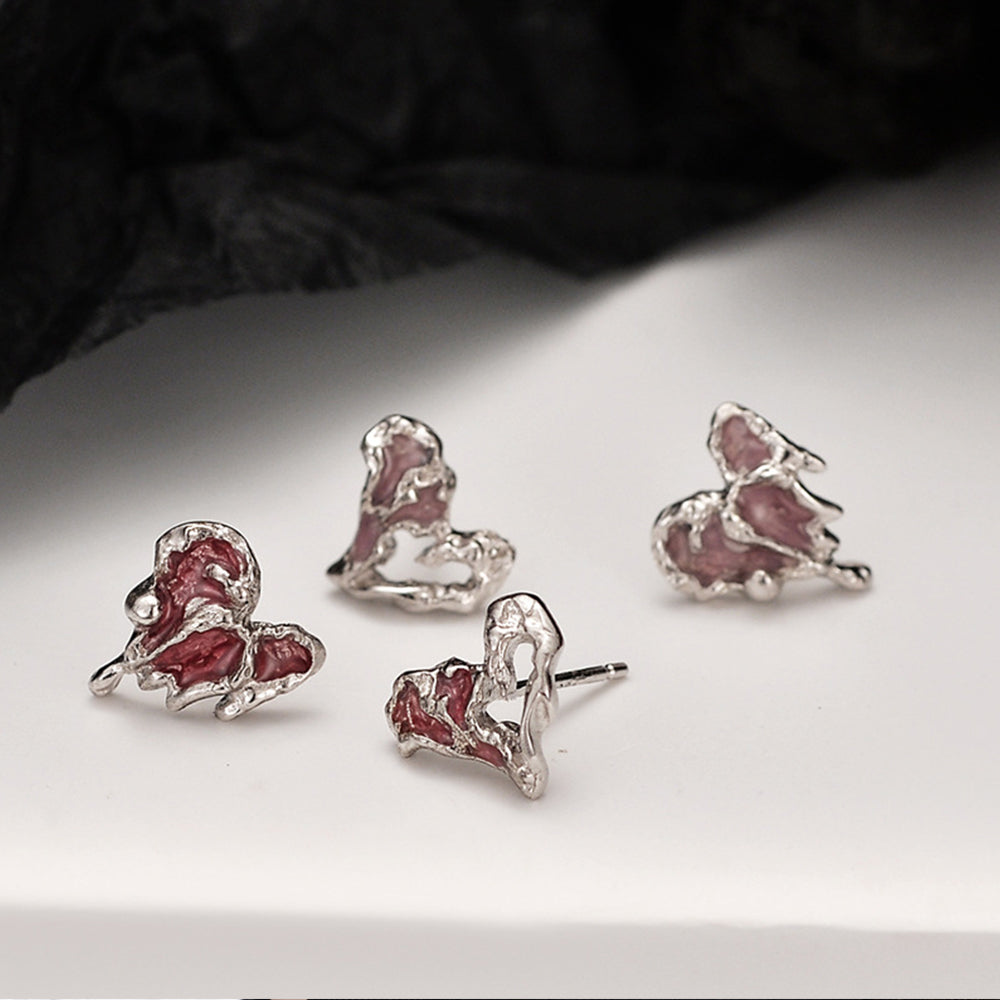 Cherry Blossom Pink Series Asymmetric S925 Earrings