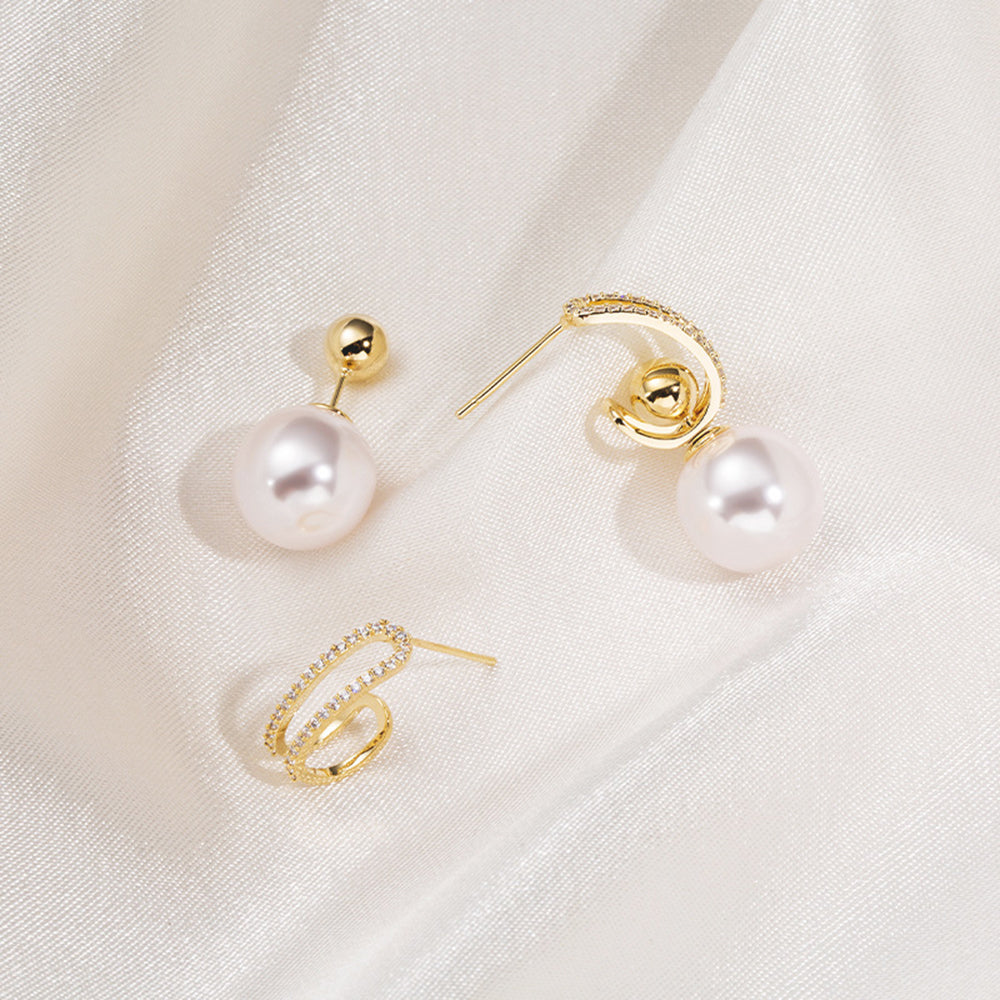 Natural Cultured Pearl Detachable S925 Needle Earrings