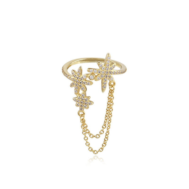 Octopus Chain Fringe Opening Adjustable Vintage Style Ring